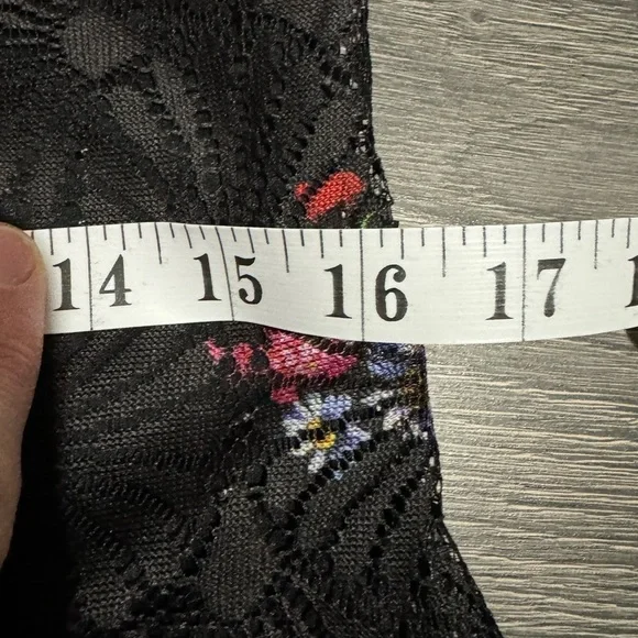 DESIGUAL mini dress silvana cap sleeve lace black v neck party floral cocktail 8 - Picture 8 of 9